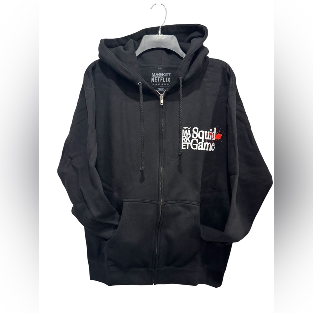 SQUID GAMES UNISEX Market Netflix Pacson Black Hoodie Zip Up